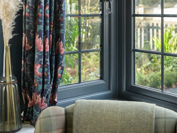 Grey window with Georgian bars